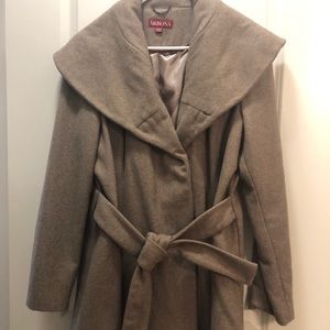 Medina Shawl Collar Greige Winter Coat - XL